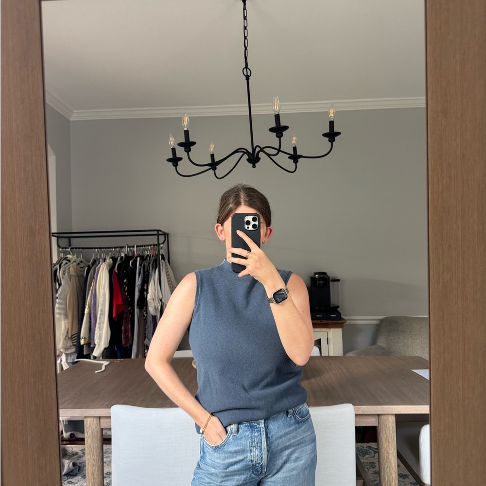Lafayette 148 New York Blue Knit Top